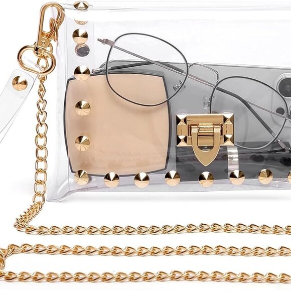 Clear Purse Stadium Approved,Small Clear Crossbody Bag for Women,Fashion See Thr - Picture 1 of 6